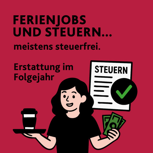 Eine Kellnerin mit einem Tablet und Geld in der Hand
